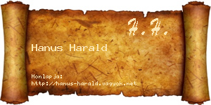 Hanus Harald névjegykártya